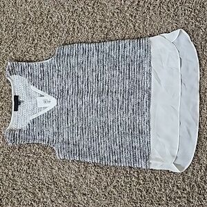 NWT Sanctuary Anthropologie Top Sleeveless Faux Layered Tweed Vneck XS